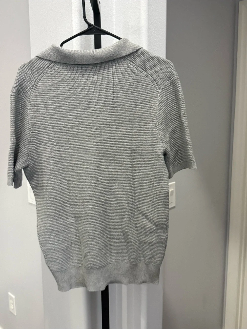 J Crew Gray Short Sleeve Sweater Polo Men’s Knit Fall Size Small NWOT